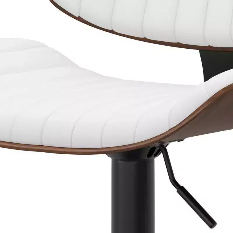 Tabouret de bar pivotant réglable, hauteur comptoir, cadre en métal, assise en mousse, sans accoudoirs, dossier mi-hauteur – Hauteur d'assise 63,5 cm-83,8 cm, supporte 113,4 kg