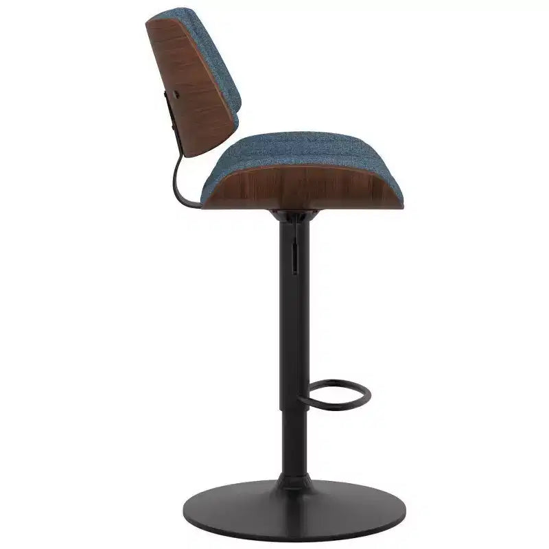 Tabouret de bar pivotant réglable, hauteur comptoir, cadre en métal, assise en mousse, sans accoudoirs, dossier mi-hauteur – Hauteur d'assise 63,5 cm-83,8 cm, supporte 113,4 kg