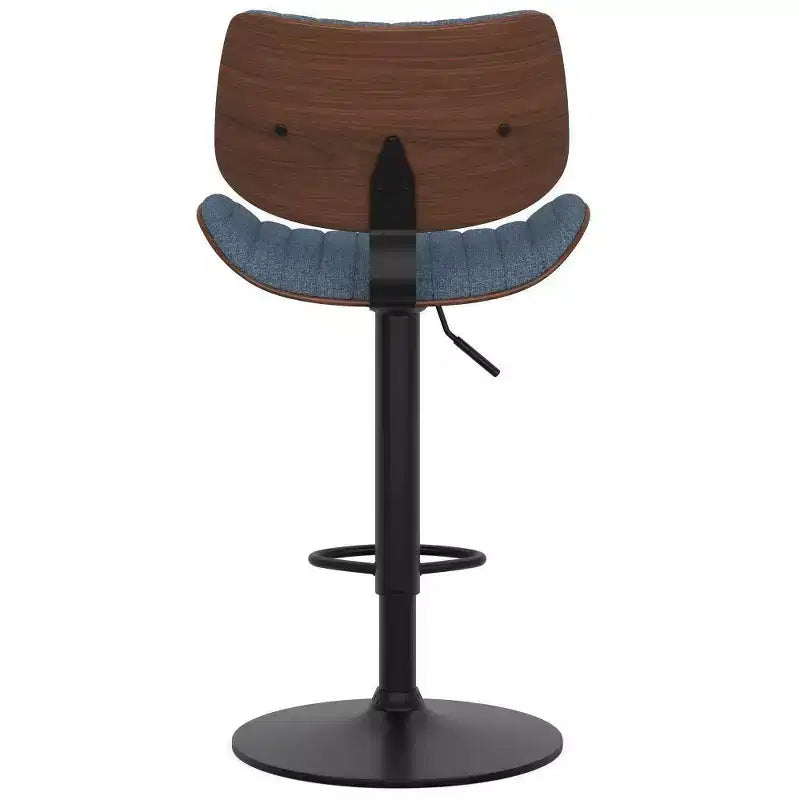 Tabouret de bar pivotant réglable, hauteur comptoir, cadre en métal, assise en mousse, sans accoudoirs, dossier mi-hauteur – Hauteur d'assise 63,5 cm-83,8 cm, supporte 113,4 kg