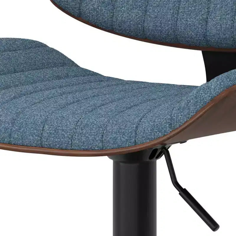 Tabouret de bar pivotant réglable, hauteur comptoir, cadre en métal, assise en mousse, sans accoudoirs, dossier mi-hauteur – Hauteur d'assise 63,5 cm-83,8 cm, supporte 113,4 kg