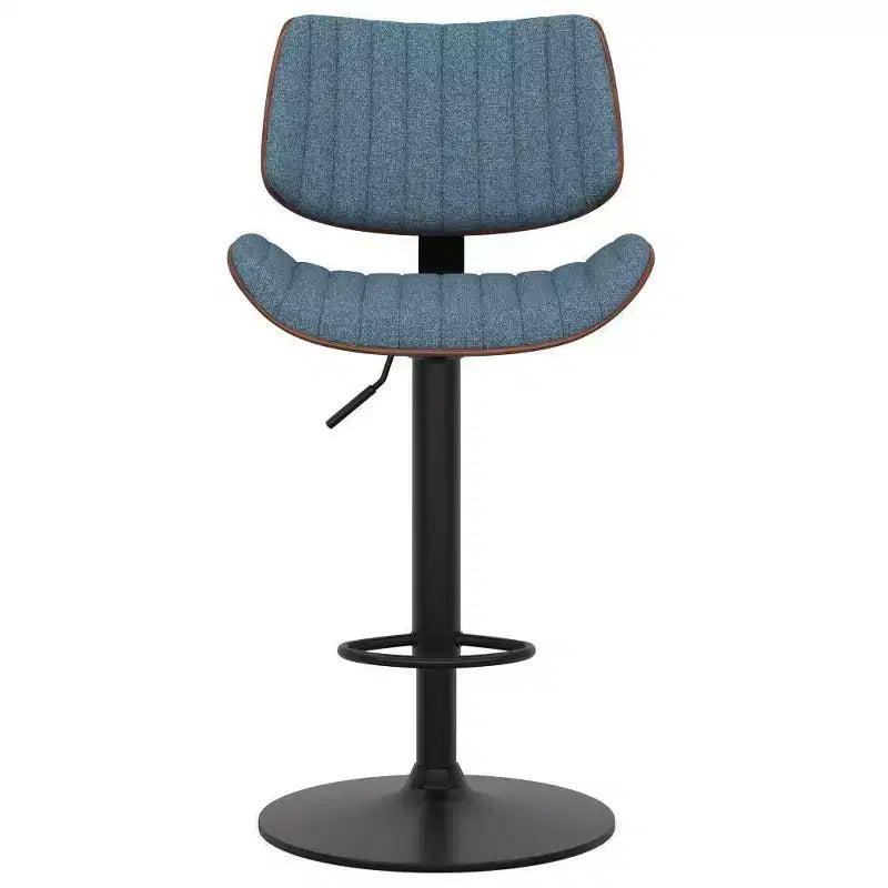 Tabouret de bar pivotant réglable, hauteur comptoir, cadre en métal, assise en mousse, sans accoudoirs, dossier mi-hauteur – Hauteur d'assise 63,5 cm-83,8 cm, supporte 113,4 kg